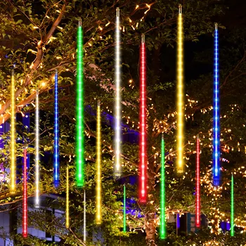 1/2/3/4 Ks meteorický dážď LED Reťazec Svetlá Ulica Garland Vianočný Strom Dekorácie Vonkajšie Nový Rok Rozprávky Záhradné Osvetlenie