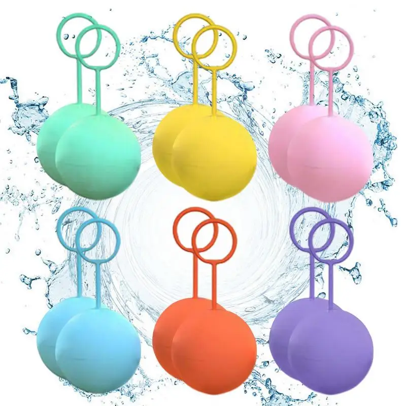Silikónové Vodou Balóny 12 Ks Silikónové Puzdra Vody Lopty Pre Deti Opakovane Vodné Hračky Samostatne Tesniaci Bezpečný Na Používanie Zábavnej Gule0