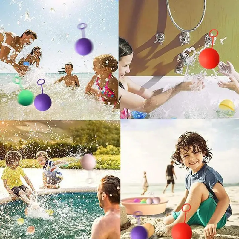 Silikónové Vodou Balóny 12 Ks Silikónové Puzdra Vody Lopty Pre Deti Opakovane Vodné Hračky Samostatne Tesniaci Bezpečný Na Používanie Zábavnej Gule2