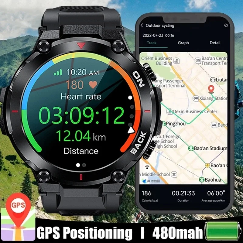 2023 Nový GPS Smart Hodinky Športové Fitness Náramok Hovor Pripomienka Tepovej frekvencie, Vodotesný IP68 Smartwatch Pre Mužov Android IOS Hodinky0