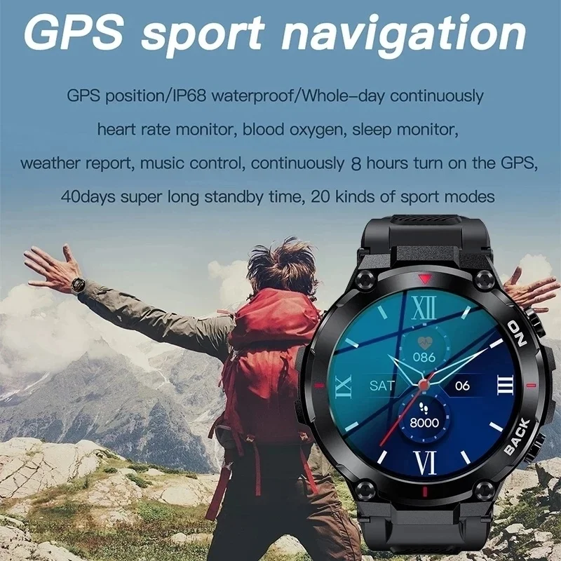 2023 Nový GPS Smart Hodinky Športové Fitness Náramok Hovor Pripomienka Tepovej frekvencie, Vodotesný IP68 Smartwatch Pre Mužov Android IOS Hodinky2