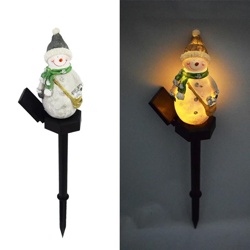 Vianočné Santa snehuliak Solárne Svetlá LED Trávnik Lampy, Záhradné Dekorácie Nepremokavé Živice Vianočné Osvetlenie Vonkajšie Solárne Lampy4