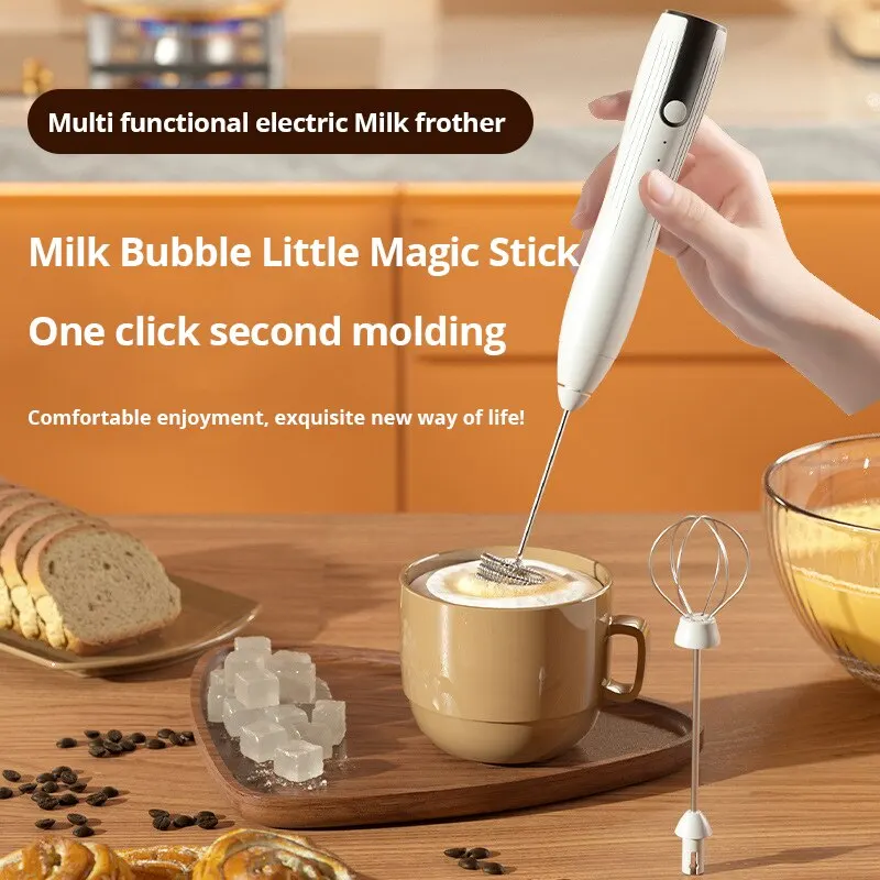 Prenosné Elektrické Mlieko Frother Pena Maker Nabíjateľná Ručné Foamer Vysokých Rýchlostiach Piť Mixér Napenenie Kávy Prútik Metla3