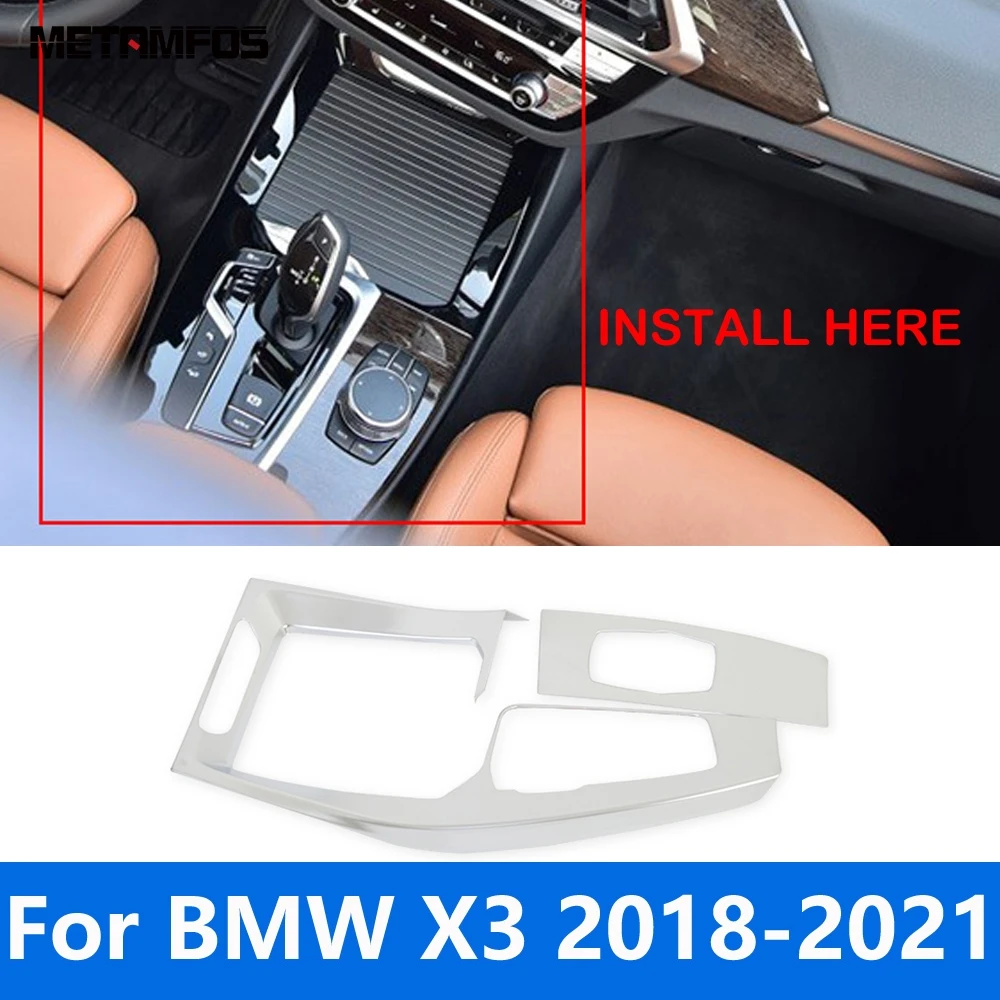 Pre BMW X3 2018 2019 2020 2021 Matný stredovej Konzoly Radenie Okno Panel Kryt Výbava Rám Rám Nálepky Príslušenstvo Auto Styling0