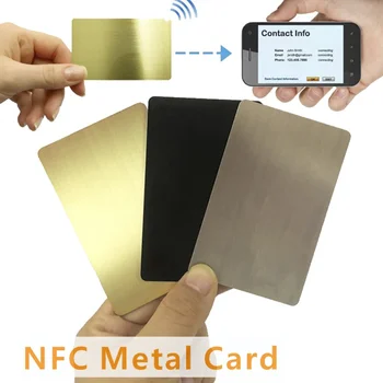 1Pc Digitálne vizitky Prázdne Kovové & PVC Hybrid Skryté NFC Riadenie Prístupu Bezkontaktné Sociálneho Uznania Laser Business C