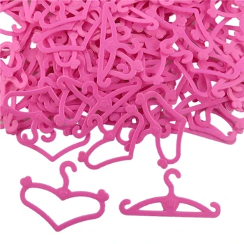 20 Ks/Veľa Roztomilá Bábika Príslušenstvo Ružová Mix Plastové Vešiaky Bábiky Oblečenie Predstierať, že Hrať Dom Dievča Hračky Darček pre Barbie, Doplnky
