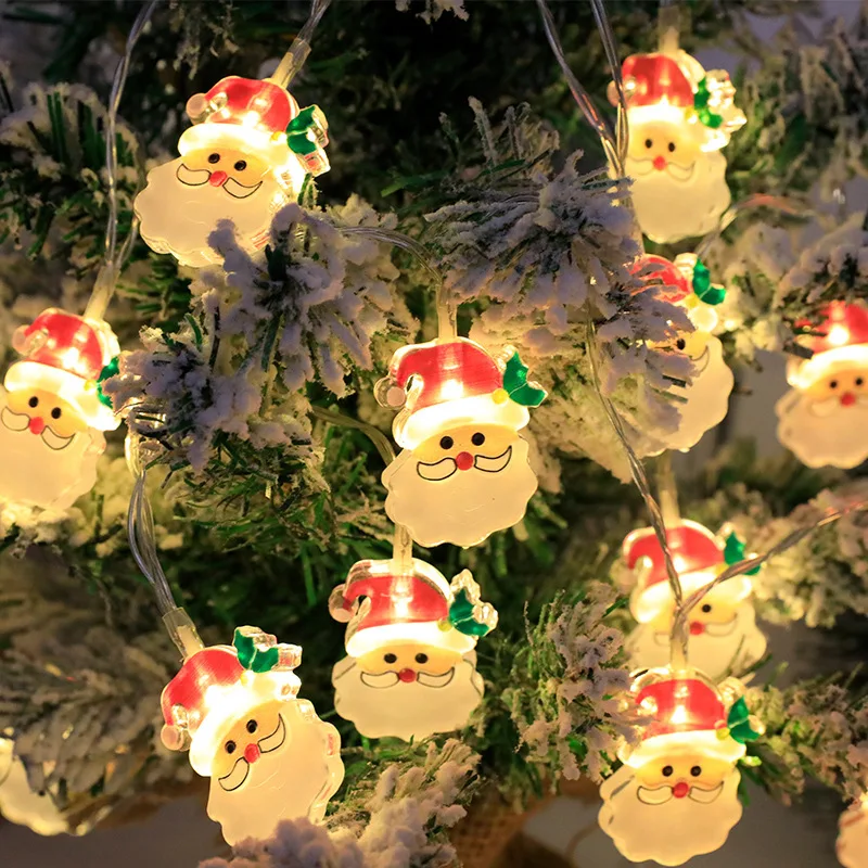 Vianočná Výzdoba, Osvetlenie, Struny Cartoon Santa Claus Candy Cane Strany Okne Displeja Atmosféru String Svetlá1