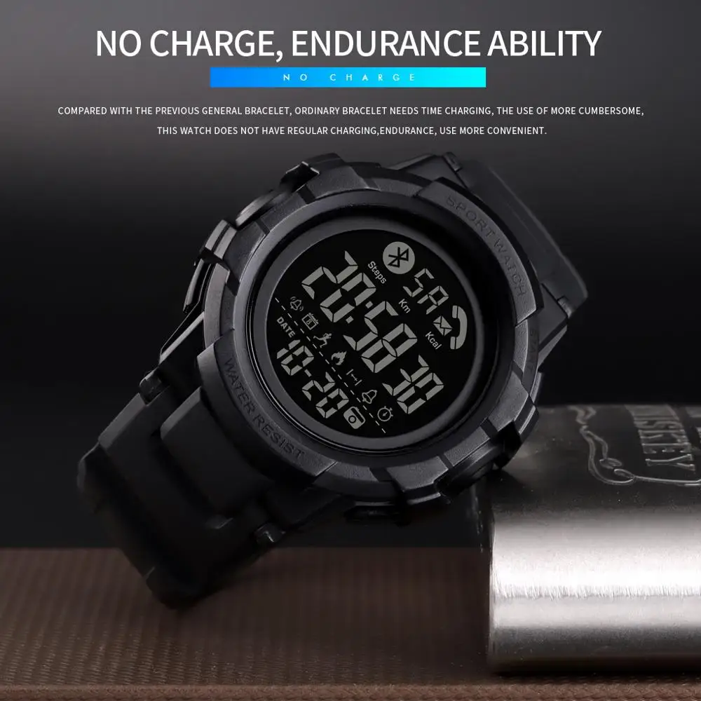 SKMEI Muži Móda Bluetooth-kompatibilné Smart Hodinky Náramkové Smartwatch Mens Hovor APP Správu Pripomienka reloj inteligente 15012
