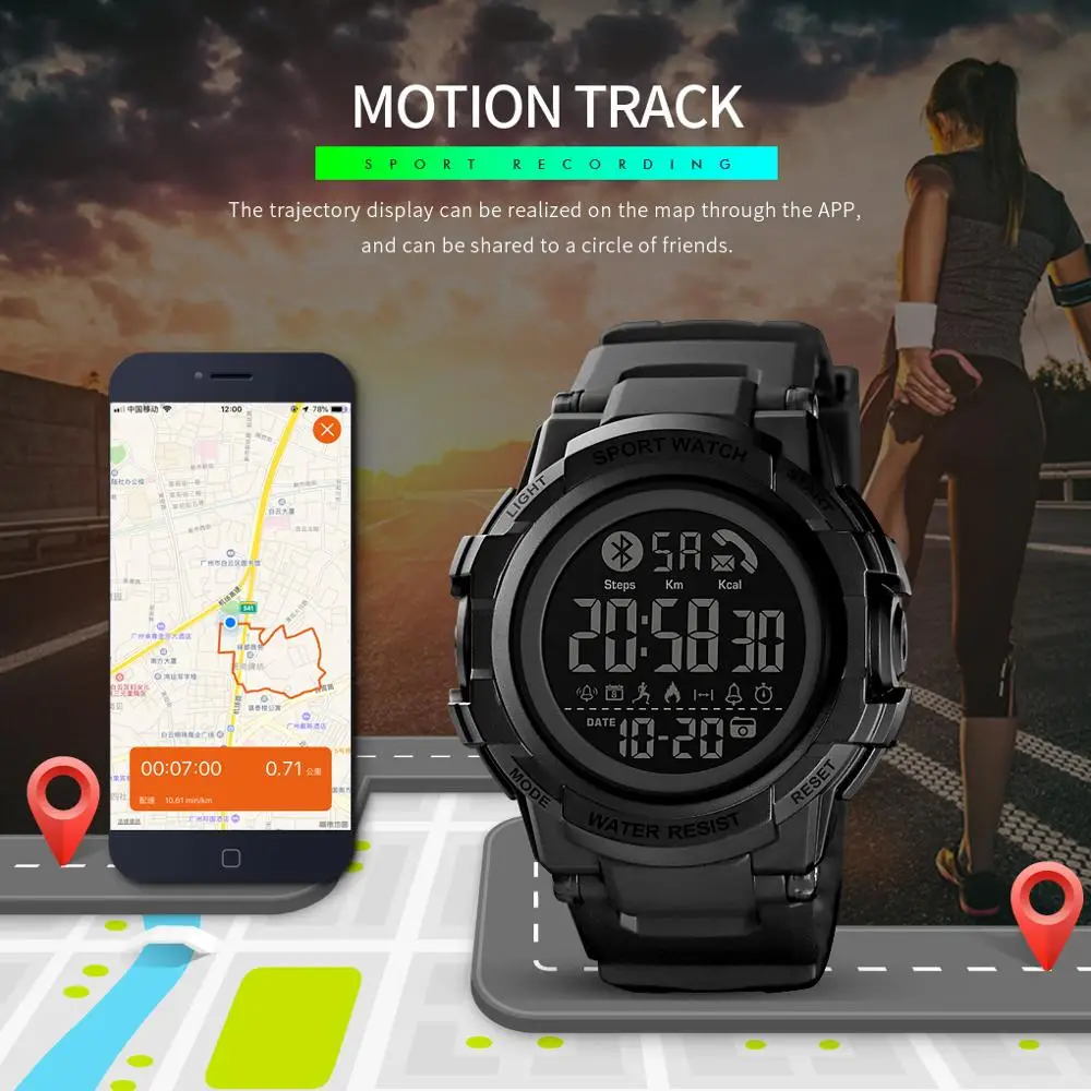 SKMEI Muži Móda Bluetooth-kompatibilné Smart Hodinky Náramkové Smartwatch Mens Hovor APP Správu Pripomienka reloj inteligente 15013