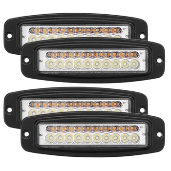 4Pcs 7 Palcový Dual-100W Farba LED Pracovné Svetlo Bar Flush Mount Povodňových Jazdy Hmlové Svietidlo
