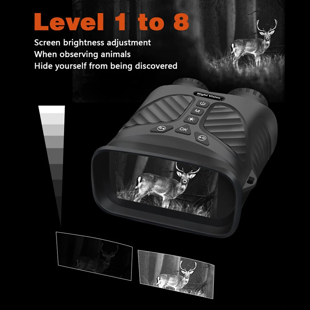 Nočné Videnie Binokulárne Zariadenia 2.5 K UHD 300M Infračervený Digitálny Poľovnícke Táborenie Ďalekohľad 8X Zoom Vonkajšie Nočné Videnie0