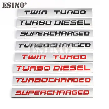 Auto Styling Turbo Diesel Twin Turbo-preplňované turbodúchadlom Preplňovaný 3D Kovové Zliatiny, Lepidlo Znak Nálepky karosérie Odznak