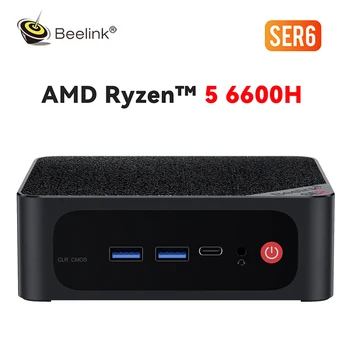 Beelink SER6 AMD Ryzen 5 6600H MINI PC Windows 11 Pro 16GB DDR5 4800MHZ 500GB NVME SSD WiFi 6 BT5.2 MINI PC Gamer Počítača