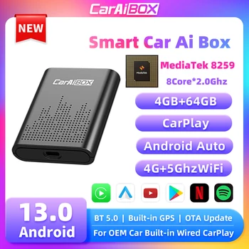 CarAiBOX CarPlay Bezdrôtový CarPlay Ai Box Android 13.0 Mediatéka 8259 8-Core 2.0 GHz CPU Android auto Pre autá s Drôtenou CarPlay