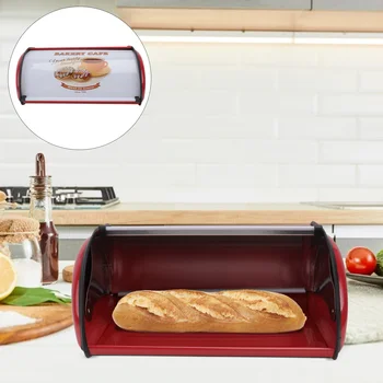 Chlieb Box Chovateľ Francúzsky Bochník Kuchynský Riad Potravín Organizátor Domov Bin Kované Železné Nádoby Cookie