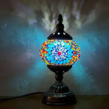 Diy Turecko Tabuľka Lampa Mozaiky Tienidlo Osvetlenie Valentína Darček detskej Izby Dekoratívne Stolná Lampa