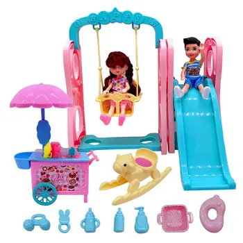 Kawaii Položky Roztomilý Miniatúrne Údaje malých Chlapcov, Dievčatá, Baby, zmrzlina Auto Slide Dolly Nábytok Pre Barbie' Familes DIY Hrať Hru