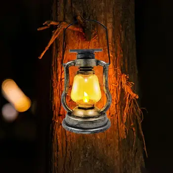 LED Solárne Svetlo Retro Petrolej Lampy Vonkajšie Prenosné Kempingové Svietidlo