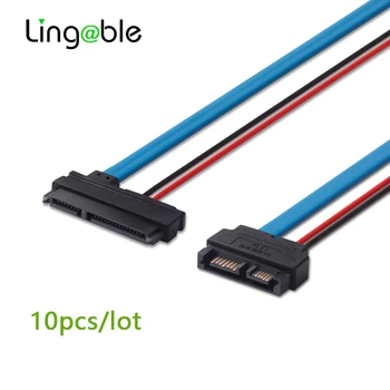 Lingable 10pcs SATA Kábel Adaptéra Serial ATA 22Pin 7+15 Žien, ktoré sa Tenká SATA 13Pin 7+6 Samec Konektor Conterver Káble 30 CM