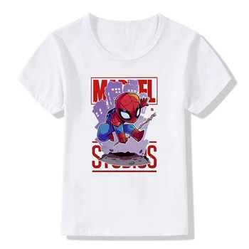 Marvel Deti T-shirt Spiderman Ironman Avengers Print T Shirt Dieťa Lete Bežné Kostýmy Chlapci Dievčatá Oblečenie, Topy Batoľa Tees