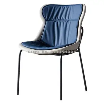 Nordic jedálenské stoličky moderný minimalistický kožené kreslo späť stoličky svetlo luxusné minimalistický domov reštaurácia hotel stôl obliekanie