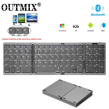 OUTMIX Skladacie Bluetooth Klávesnicou s Numerickými Telefóny, Tablet Skladacie Bezdrôtová Klávesnica pre IOS/Android/Windows 3-Synchronizácia Zariadenia