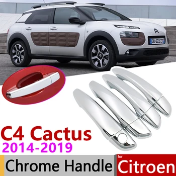 pre Citroen C4 Kaktus 2014~2019 Luxuriou Chrome Exteriérové Dvere, Rukoväť Kryt Auto Príslušenstvo Nálepky Výbava Nastaviť 2015 2016 2017 2018
