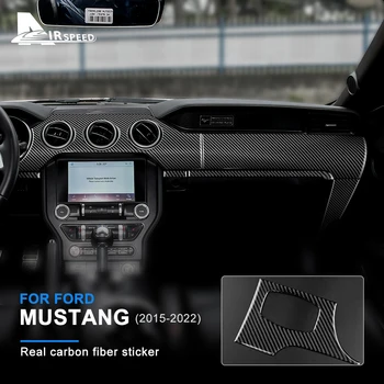 pre Ford Mustang 2015-2022 Pravej Strane Disku na Ľavej Strane Disku Uhlíkových Vlákien Auto Panel Prístrojovej dosky Interiérom Nálepky
