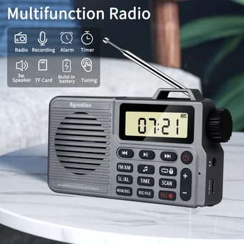 Prenosné BT Rádio, Multifunkčný Bluetooth 5.0 Reproduktor USB TF Stereo Domov AM/FM Digitálne Rádio Rekordér Budík Prehrávač Hudby