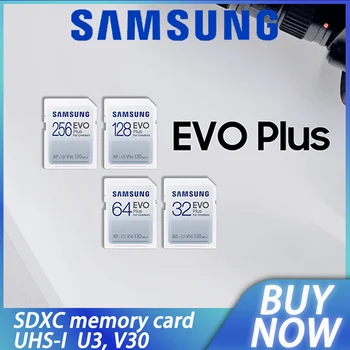 Pôvodné Samsung 256 GB 64 GB 128 gb kapacitou 32 gb, SDXC pamäťová karta EVO Plus U3 V30 Čítať rýchlosť 130MB/s digitálneho fotoaparátu, pamäťová karta SD kartu