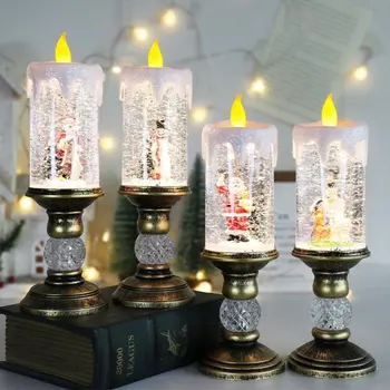 Ručné Vianočné Dekoratívne sviečkach Santa Claus LED Nočné Osvetlenie, Vianočné Darčeky, Olej na Čítanie Na Dovolenku Nový Rok Dekorácie