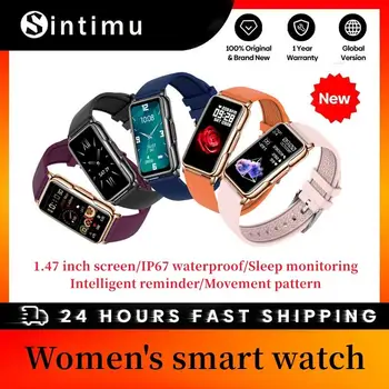 Smart Hodinky Muži Ženy 1.47 Palcový Monitorovanie Srdcovej Frekvencie Pohybu Vzor Inteligentné Pripomienka Multifunkčné Športové Smartwatch