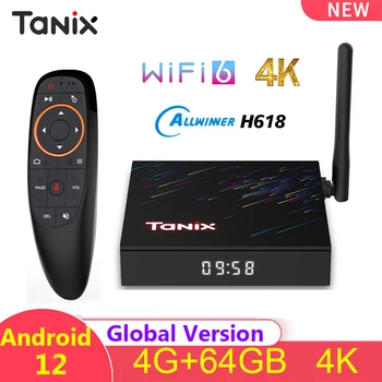 Tanix TX68 Smart TV BOX Android 12 4G 32 G 64 G 2G 16 G Allwinner H618 2.4/5G Dual Wifi6 4K BT 6K Media Player Set-Top Box TVBOX
