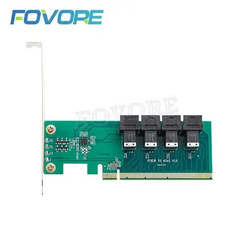 U. 2 PCIE Adaptér PCI Express Gen3 3.0 X16, 4 Port MiniSAS HD SFF-8643 Rozširujúca Karta Converter Podstavec pre PCI-E NVME U. 2 SSD