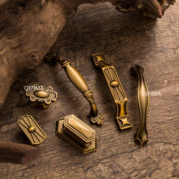 Vintage Zásuvky Gombíky Šatník Kľučky Dverí Retro Antické Bronzové Kabinetu Rukoväte, Zásuvka Ťahá Európskej Nábytok Rukoväť Hardvéru