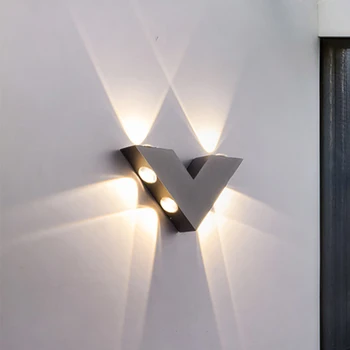 Vlny v tvare Nástenné svietidlo LED Nepremokavé Vonkajšie Nástenné svietidlo Jednoduchá Obývacia Izba Chodba Schodisko Dekoratívne Svetlo 4w 6w