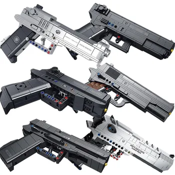 Vojenské Desert Eagle M1911 G18 USP PPK M92 Pištole Model Stavebné Bloky MOC Pištoľou Môžete Strieľať Guľka Tehly Hračky Pre Chlapcov Dary