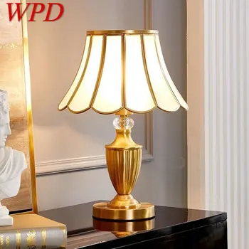 WPD Súčasného Mosadz Zlato stolná Lampa LED Tvorivé Jednoduché Luxusný Sklenený Stôl Svetlá Medi Pre Domáce Štúdium Spálne