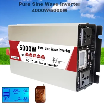 Čistá Sínusová Vlna Invertor DC 12v Do AC 110V/220V 4000W/ 5000W Napätia Transformátor Power Converter Solárne Inversor EÚ/Universal Plug